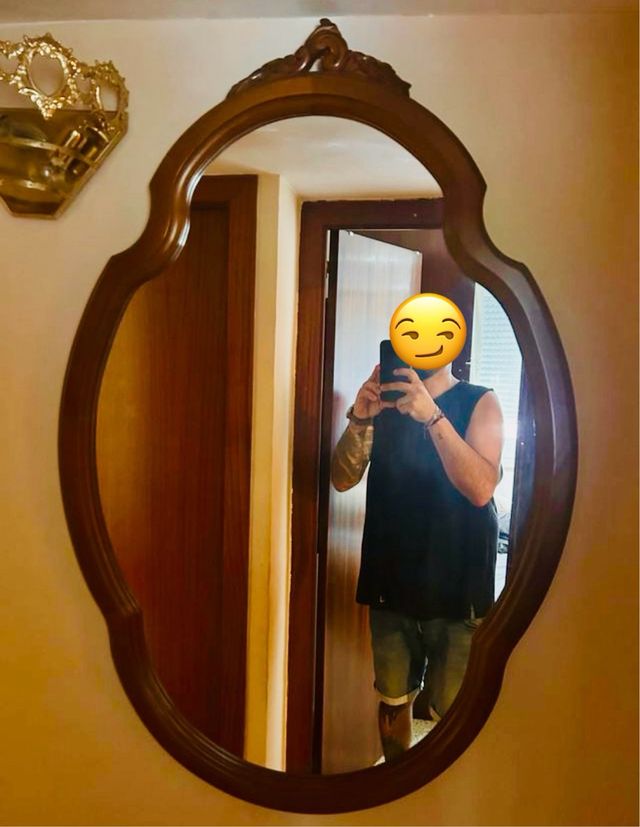 Espejo ovalado madera