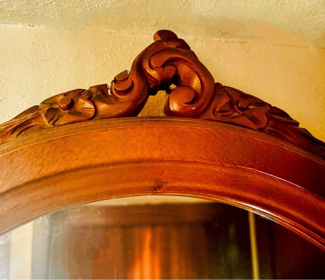 Espejo ovalado madera