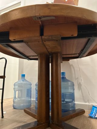 Mesa redonda madera maciza 4 sillas