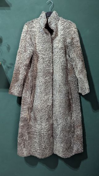 Cappotto vintage beige marrone  e bianco/grigio