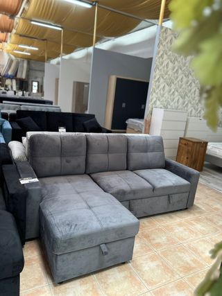 Sofá Cama Gris  + Arcón Almacenaje Nuevo