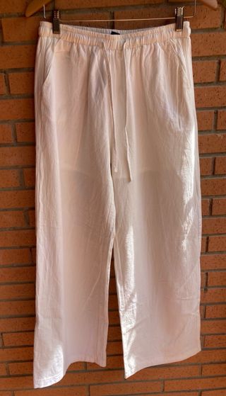 Pantalones blancos anchos - Cintura elástica. 