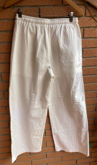 Pantalones blancos anchos - Cintura elástica. 