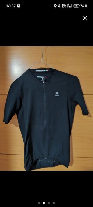 Maillot ciclismo Pissei amarillo y negro talla M