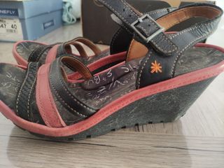 Sandalias Art tacón negras rojas 40