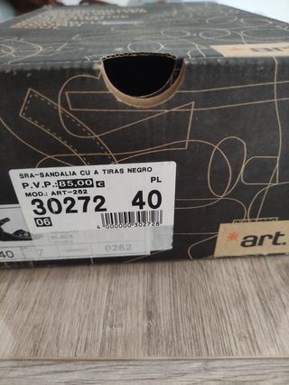 Sandalias Art tacón negras rojas 40