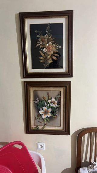 Lámpara pie flores - beige, multicolor