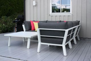 Sofá rinconero aluminio blanco-gris