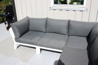 Sofá rinconero aluminio blanco-gris