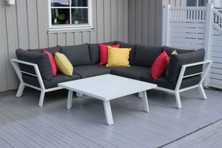 Sofá rinconero aluminio blanco-gris