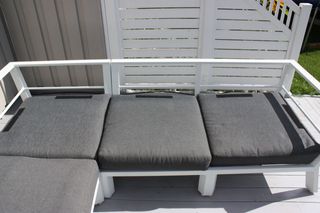 Sofá rinconero aluminio blanco-gris