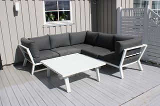 Sofá rinconero aluminio blanco-gris