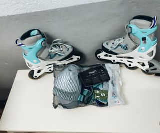 Patines Oxelo Roller Fitnes Fit3 Y protecciones .