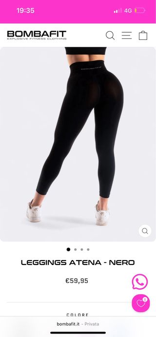 Leggins Bombafit neri tg M