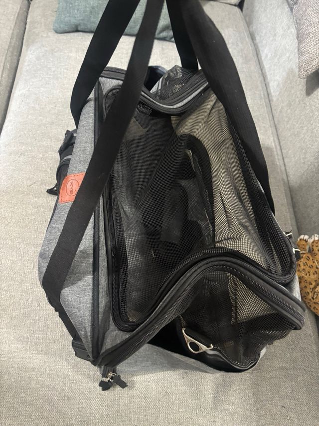 Bolsa transporte mascotas gris