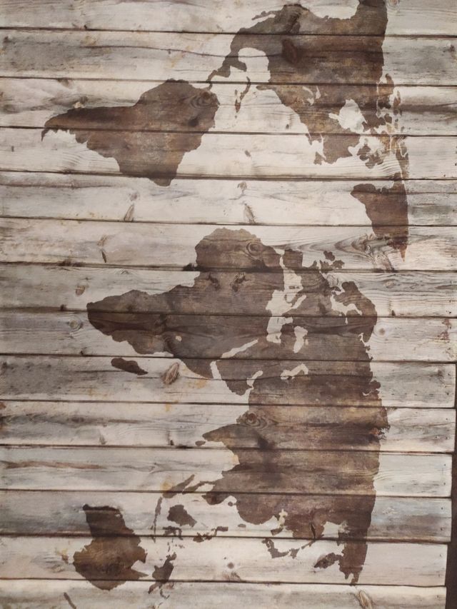 Cuadro 
Mapa mundo Ikea, bastidor metálico 