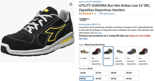 Zapatos seguridad Diadora n°40