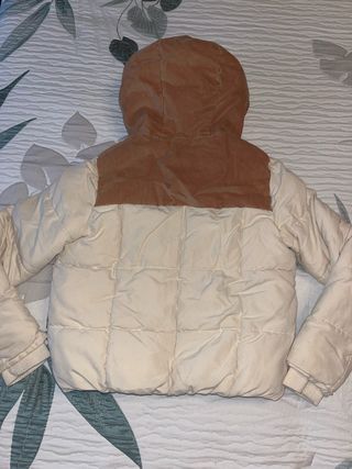 Abrigo acolchado niña beige-marrón