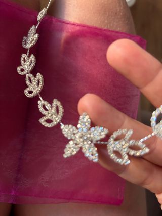 Diadema plata brillo tocado fiesta