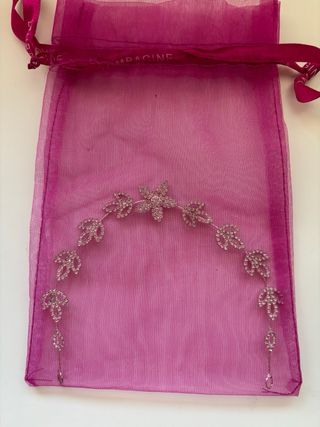 Diadema plata brillo tocado fiesta
