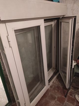 Ventana aluminio blanca 2 hojas
