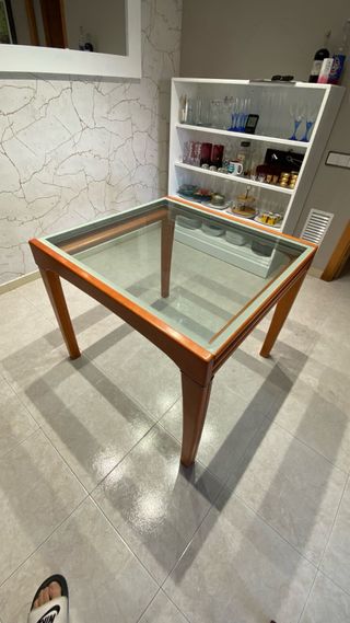 Mesa cristal extensible 180x90