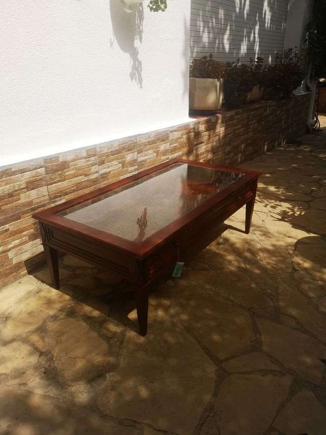 Mesa centro vintage madera cerezo