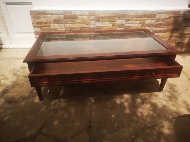 Mesa centro vintage madera cerezo