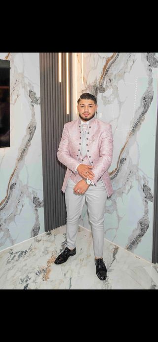 Traje boda gitano rosa-gris De inpulso moda Granad