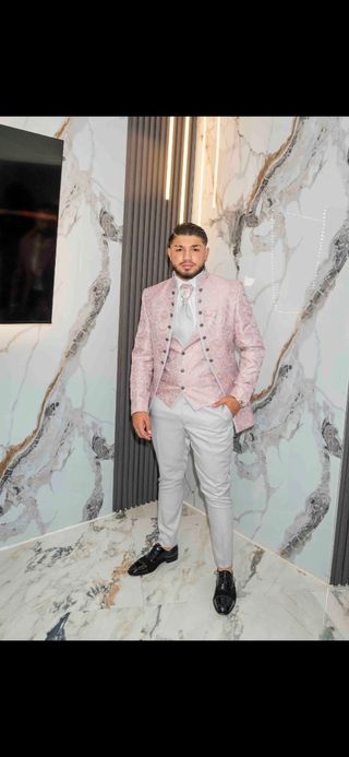 Traje boda gitano rosa-gris De inpulso moda Granad