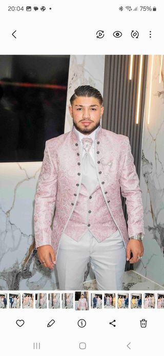 Traje boda gitano rosa-gris De inpulso moda Granad