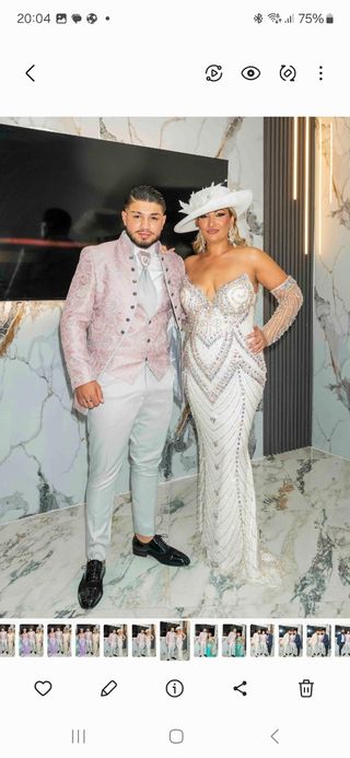 Traje boda gitano rosa-gris De inpulso moda Granad