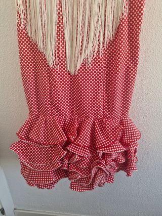 Traje Flamenca rojo - lunares blanco T.48-50