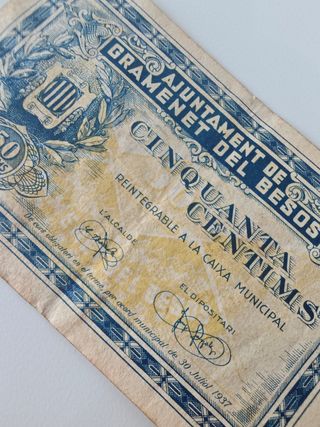 Billete Local 50 Céntimos Gramenet del Besós 1937