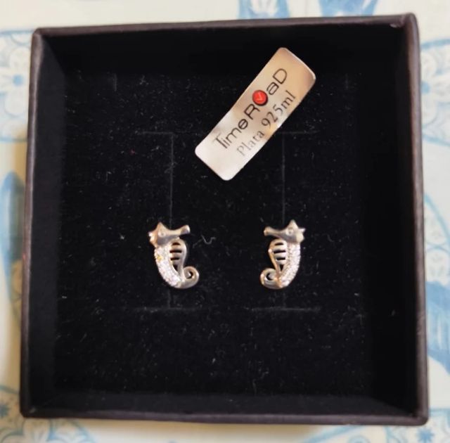 Pendientes plata caballitos de mar TimeRoad