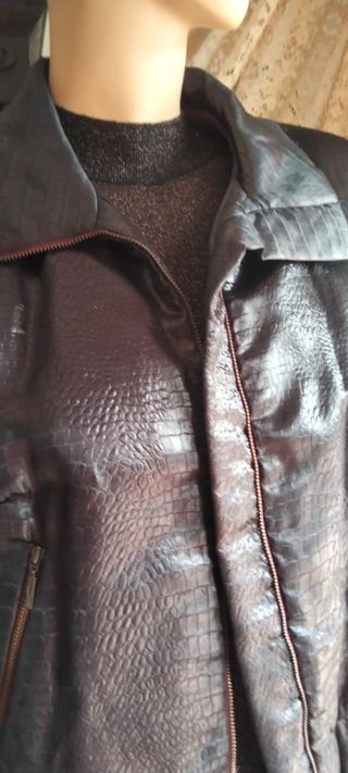 Cazadora Biker XL Marrón, Burdeos