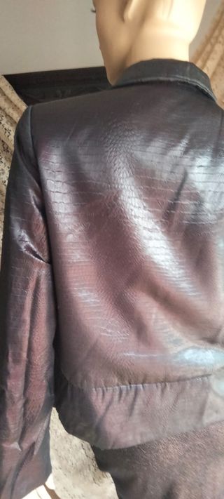 Cazadora Biker XL Marrón, Burdeos