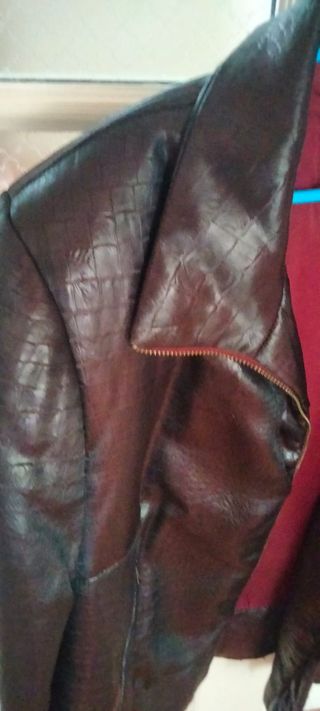 Cazadora Biker XL Marrón, Burdeos