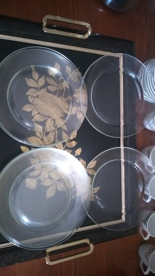 10 Platos Postre Cristal Transparentes.