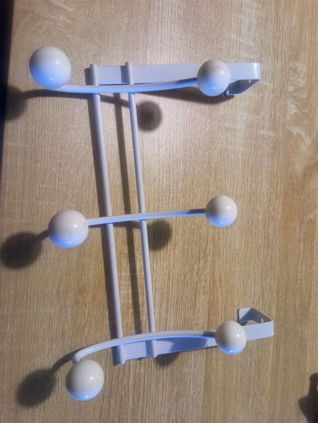 Perchero de puerta blanco - 5 ganchos