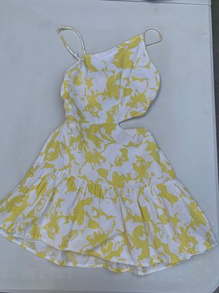 Vestido asimétrico floral amarillo