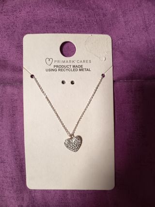 Collar corazón Primark plata