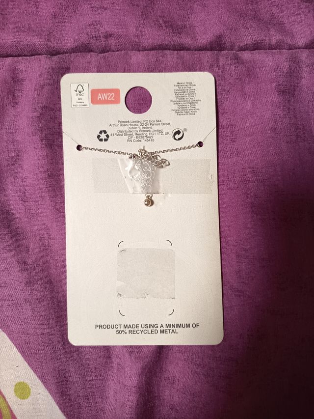 Collar corazón Primark plata