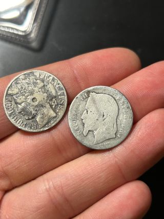 2 monete argento 835 Francia antiche