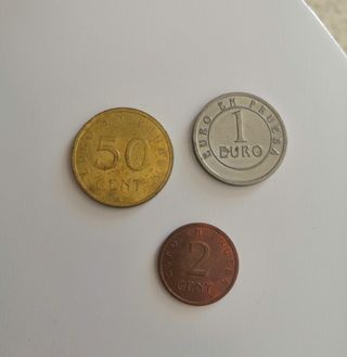3 Monedas Euro Prueba