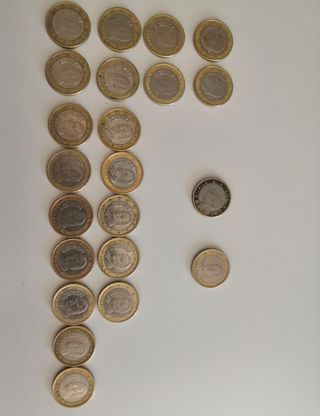 22 Monedas 1€ España