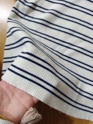 Camiseta Zara rayas azul marino 