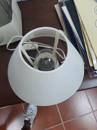 Lámpara mesa cerámica negra - blanca