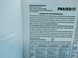 Zapatos seguridad Panter 44