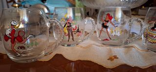 Bicchieri vintage con stampa